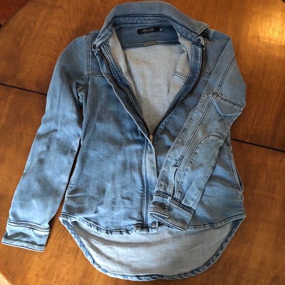 Denim Zip-up Blazer - Picture 4 of 10